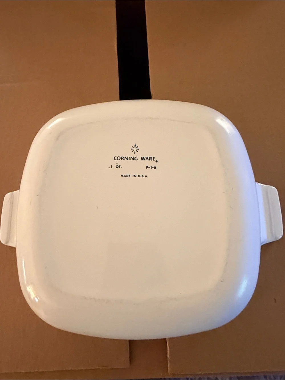 Corningware White Casserole with Blue Floral Design